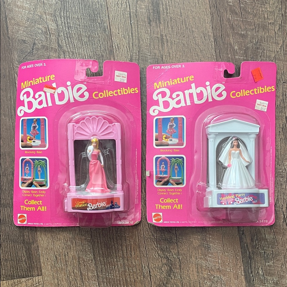 Barbie Miniature Collectibles - Pink & White Packaged Dolls